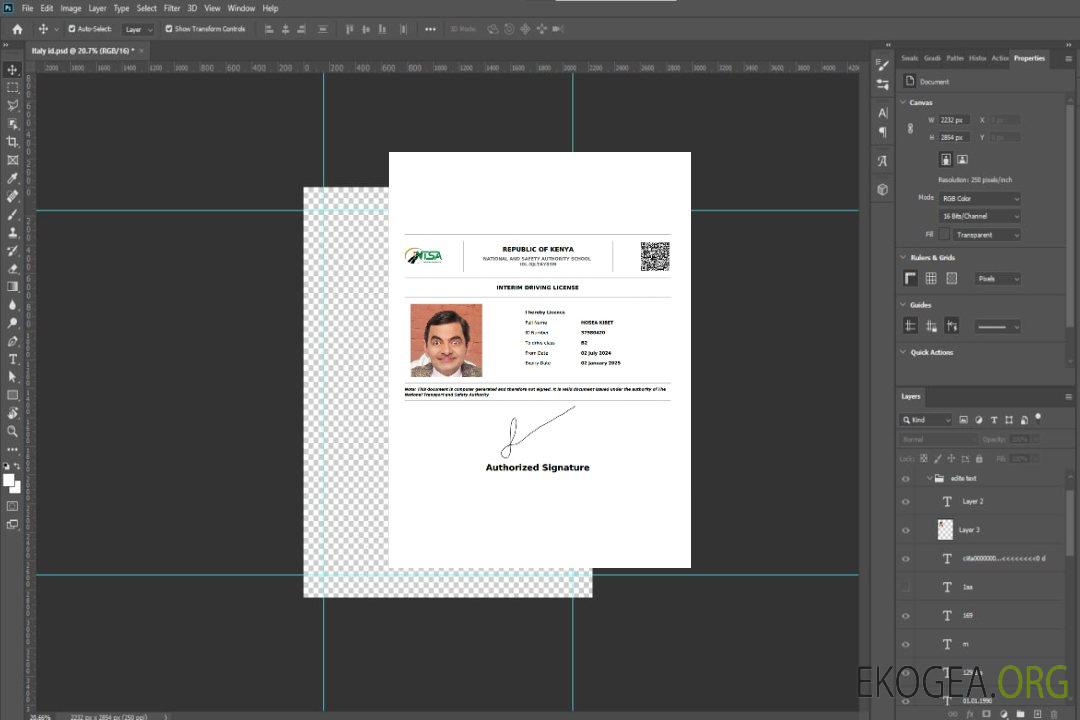 Permis de conduire provisoire au Kenya template